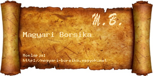 Magyari Borsika névjegykártya
